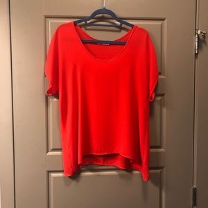 Orange / Red Flowy Top